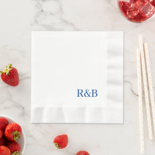 Monogrammed Wedding Reception Cocktail Napkin
