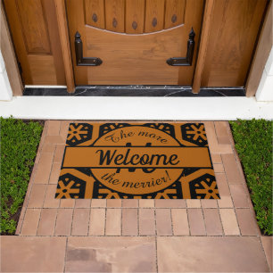 Monogrammed Welcome Home Family Brown And Black Doormat