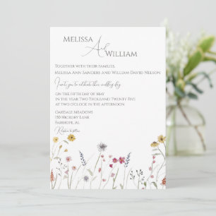 Monogrammed Whimsical Watercolor Wedding  Invitation
