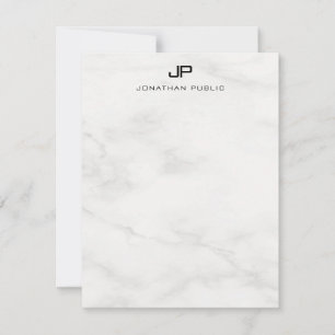 Monogrammed White Marble Template Elegant Modern