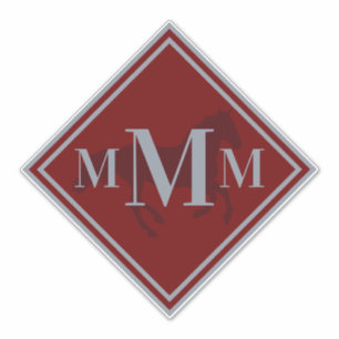Monogrammed Wine Red + Silver Horse Tack Trunk
