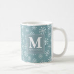 Monogrammed Winter Snowflakes Holiday Coffee Mug<br><div class="desc">Monogrammed Winter Snowflakes Holiday Mug Featuring a Blue and White Snowflake Pattern. Makes a Perfect Gift for the Holidays</div>