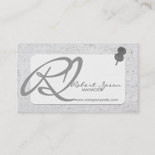 Monogrammed With Push Pin Business Card