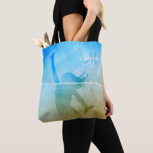 monogrammed women's beach volleyball tote bag