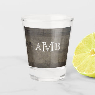 Monogrammed Wood-Look Shot Glass