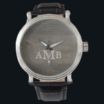 Monogrammed Wood-Look  Watch<br><div class="desc">This Monogrammed Wood-Look Watch makes a great gift! Perfect for weddings,  bachelor parties,  etc.!</div>