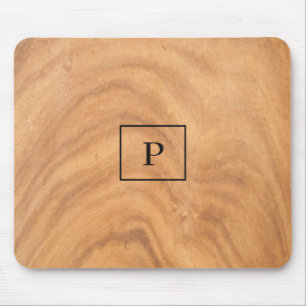 Monogrammed Wooden Design Mouse Pad