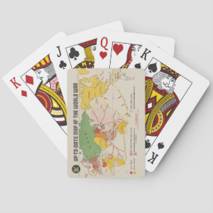 Monogrammed World War Colourful Map Playing Cards