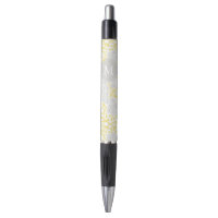 Monogrammed Yellow Grey Floral Damask