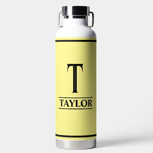 Monogrammed Yellow  Water Bottle (Front)