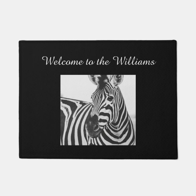 Monogrammed zebra door mat (Front)