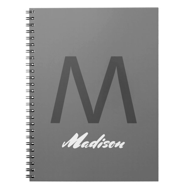 Monograms Bridesmaid Groomsman Wedding Gift Favour Notebook (Front)