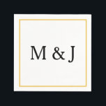Monograms Custom Name Gold Black Modern Wedding Napkin<br><div class="desc">Designed with text template for monogrammed initials which you can customise! You may also change the colours as you wish.</div>