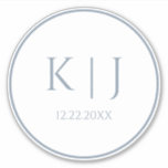 Monograms Dusty Blue Elegant Minimalist Wedding<br><div class="desc">Printed with monogram initials for couples in custom dusty blue colour great for weddings,  engagements,  anniversay etc (which you can edit,  change and personalise) in simple,  elegant design! Available in all sizes,  just choose the right size that you need.</div>