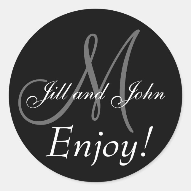 Monograms for Wedding Favour Labels (Front)