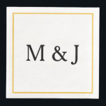 Monograms Gold Black Custom Name Modern Wedding Napkin<br><div class="desc">Designed with text template for monogrammed initials which you can customise! You may also change the colours as you wish.</div>
