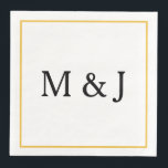 Monograms Gold Black Custom Name Modern Wedding Napkin<br><div class="desc">Designed with text template for monogrammed initials which you can customise! You may also change the colours as you wish.</div>