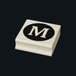Monograms Initial Custom Name Trendy Classy Cool Rubber Stamp<br><div class="desc">Printed with monogram initial (which you can edit,  change and personalise) in bold font. Ink pad colour is selected as black,  you may change to another colour as you wish.</div>