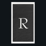 Monograms Letter Black White Wedding Bridal Shower Napkin<br><div class="desc">Designed with text template for monogrammed initial which you can customise!</div>