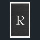 Monograms Letter Black White Wedding Bridal Shower Napkin<br><div class="desc">Designed with text template for monogrammed initial which you can customise!</div>