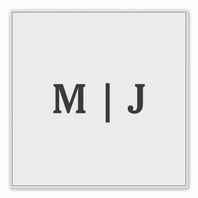 Monograms Name Black White Minimalist 2024 Wedding (Front)