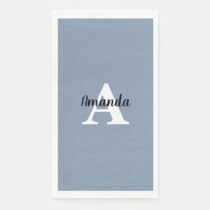 Monograms Name Dusty Blue Bridal Shower Birthday Napkin