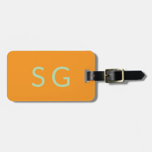 Monograms Pumpkin Orange Green Fall Gift Favour Luggage Tag
