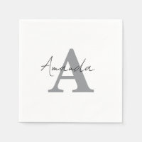 Monograms Simple Elegant Minimal Grey Black White