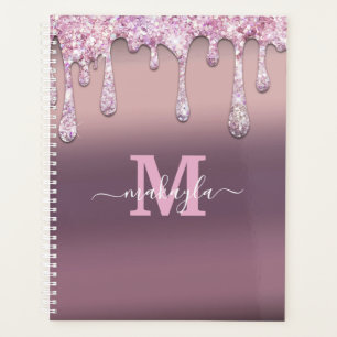 Monograph Glitter Drips Foil Custom Planner