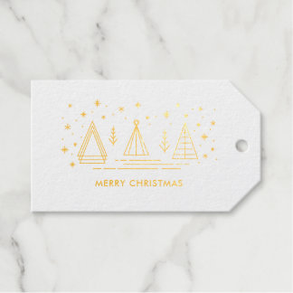 Monoline Christmas Trees Gift Tags