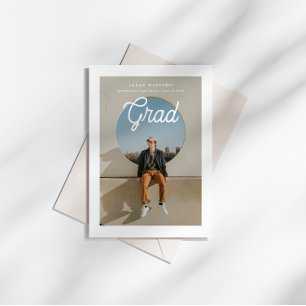 Monoline Script Photo Graduation Announcement