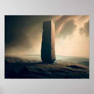 Monolith on Desert Planet Poster