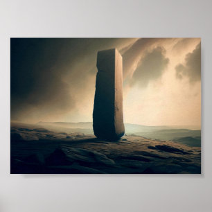 Monolith on Desert Planet Poster