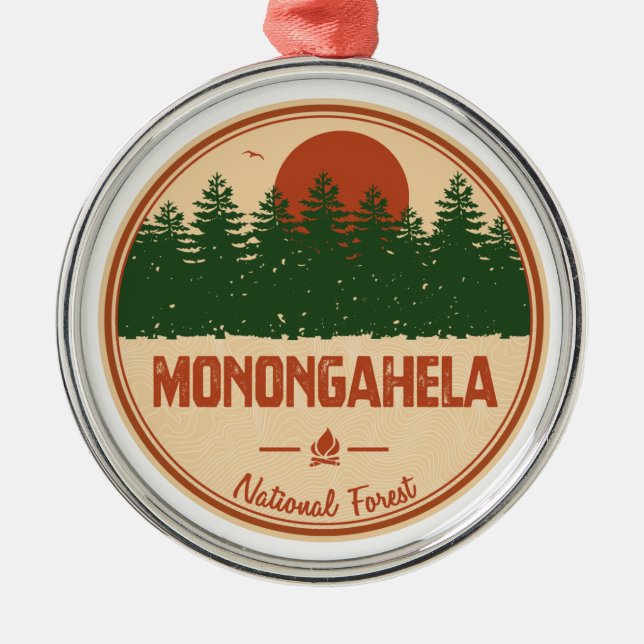 Monongahela National Forest Metal Tree Decoration (Front)