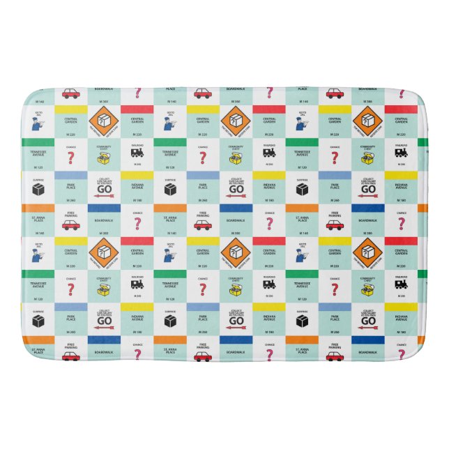 monopoly cardboard game night bath mat (Front)