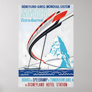 Monorail American USA Train Travel Mountain Pass Poster