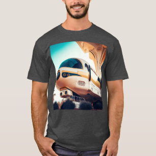 Monorail Mid Century Retro Futurism Futuristic Sur T-Shirt