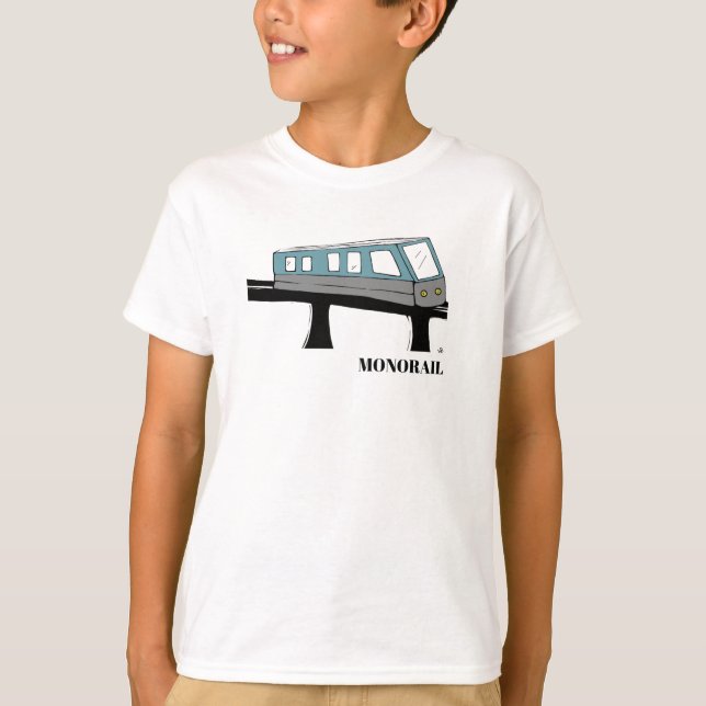 Monorail tee train kids tee gift Christmas  (Front)