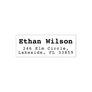 Monospace Minimalism Typography Name Return Addres Self-inking Stamp