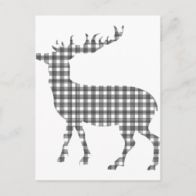 Monotone classic deer postcard (Front)