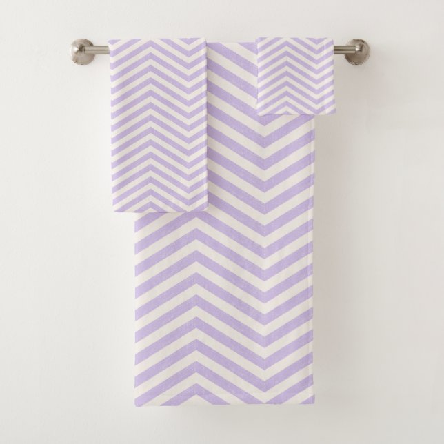MonoZag Soft Lavender Bath Towel Set (Insitu)