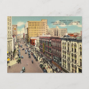 Monroe Avenue, Grand Rapids, Michigan Postcard