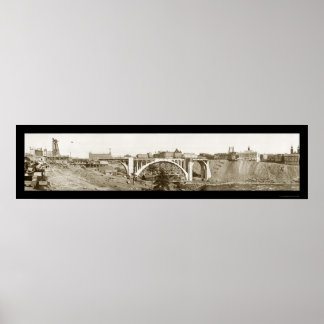 Monroe Bridge Spokane Photo 1911 Poster