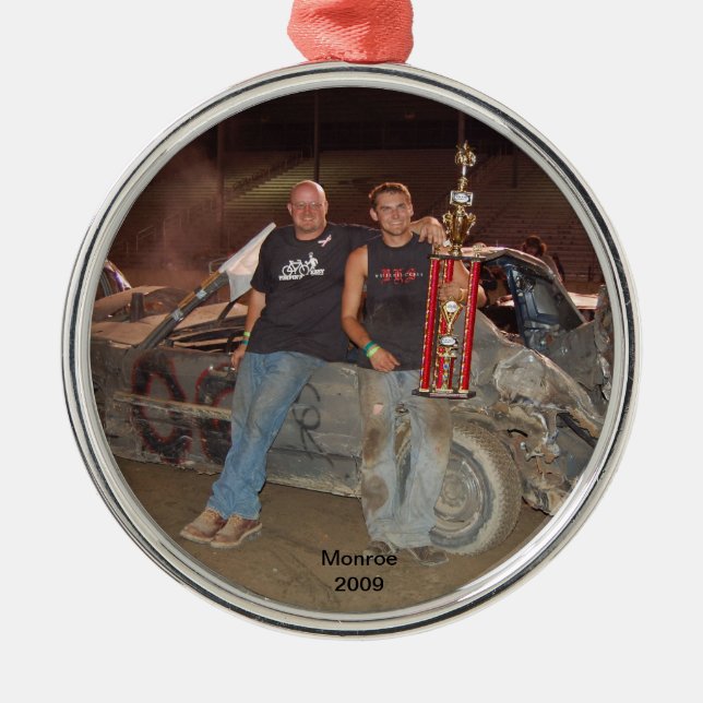 Monroe County Demolition Derby 2009 Metal Tree Decoration (Front)