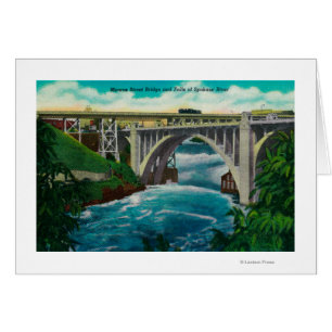 Monroe Street Bridge and Falls on Spokane River