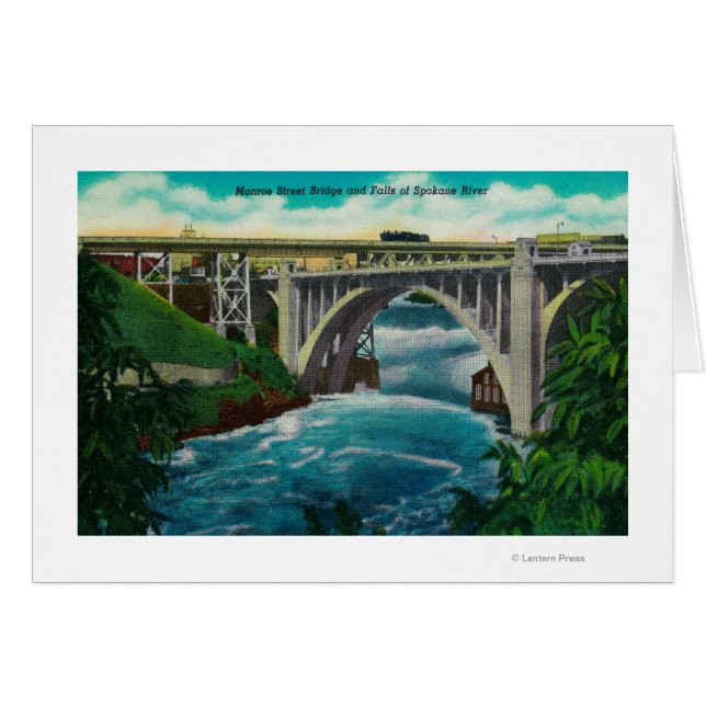 Monroe Street Bridge and Falls on Spokane River (Front Horizontal)