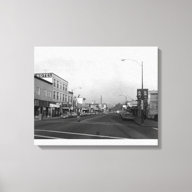 Monroe, WA - Downtown Street Scene Canvas Print (Front)