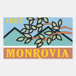 Monrovia city flag rectangular sticker