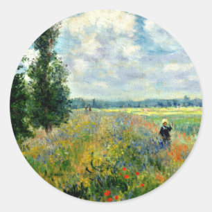Monry - Poppy Field at Argenteuil Classic Round Sticker