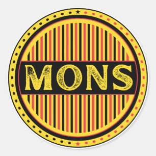 Mons City Pride Emblem – Belgian Identity Classic Round Sticker